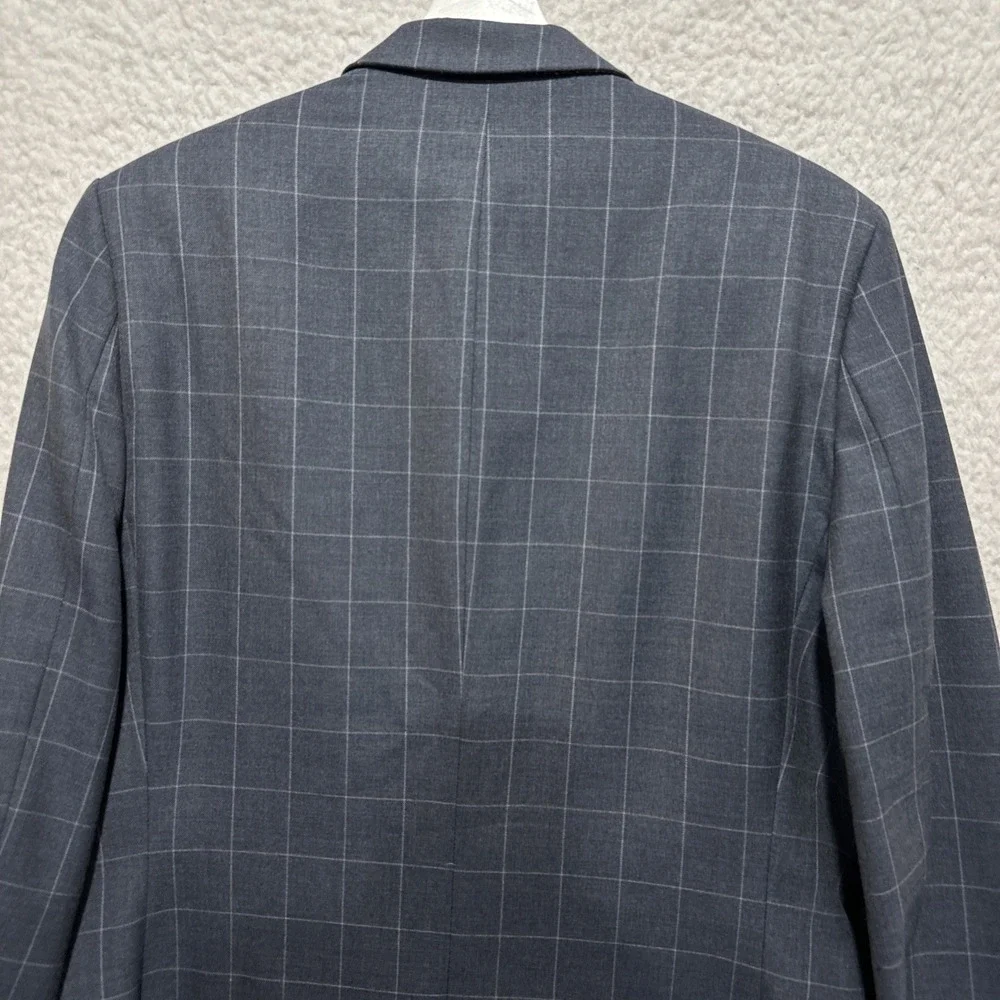 Banana Republic Men's Blazer Jacket Size 42 Gray Tailored Slim Fit‎ Windowpane